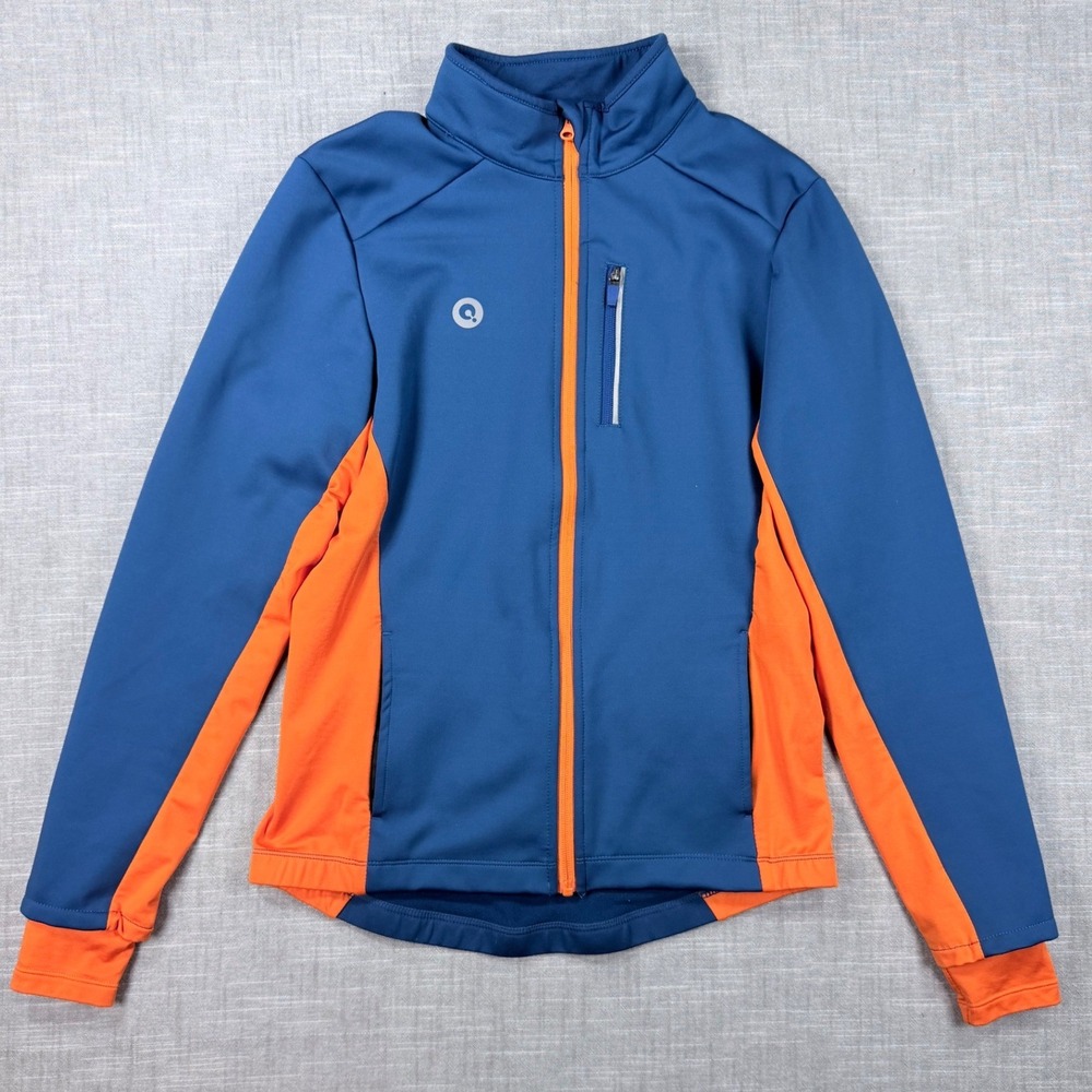 Przewalski Cycling Jacket Blue Orange Thermal Softshell Full Zip Mens Small